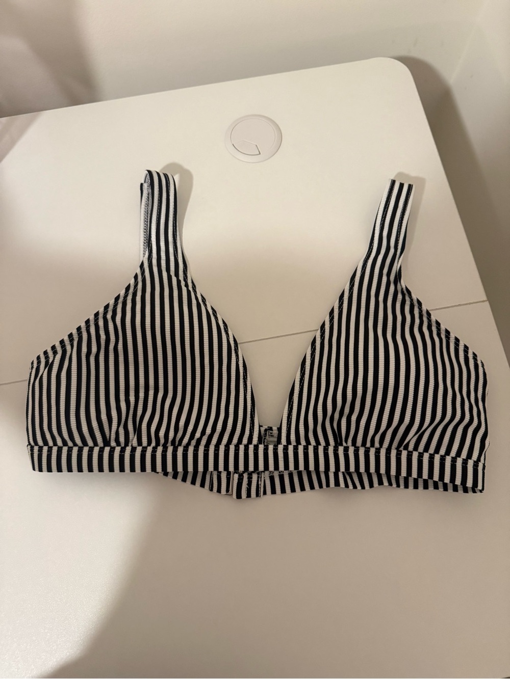 Splendid Black & White Striped swimsuit top